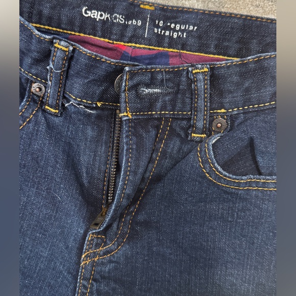 Gap Kids Boys Plaid Flannel Lined Denim Pants. Size 10 Regular - Picture 2 of 4